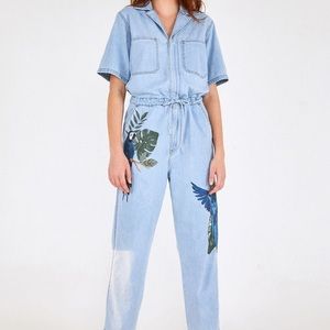 NWT Levi's Farm Rio Luella Utility Jumpsuit Parrot